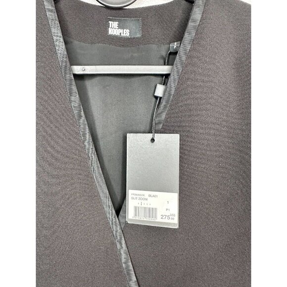 THE KOOPLES Short Black Crossover Long Sleeve Dress S Preppy Cocktail Career - Picture 10 of 10